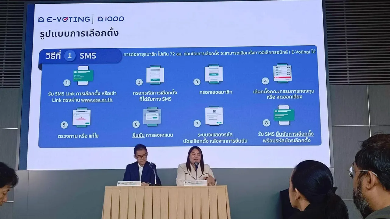 Members shown how to vote with the SMS link